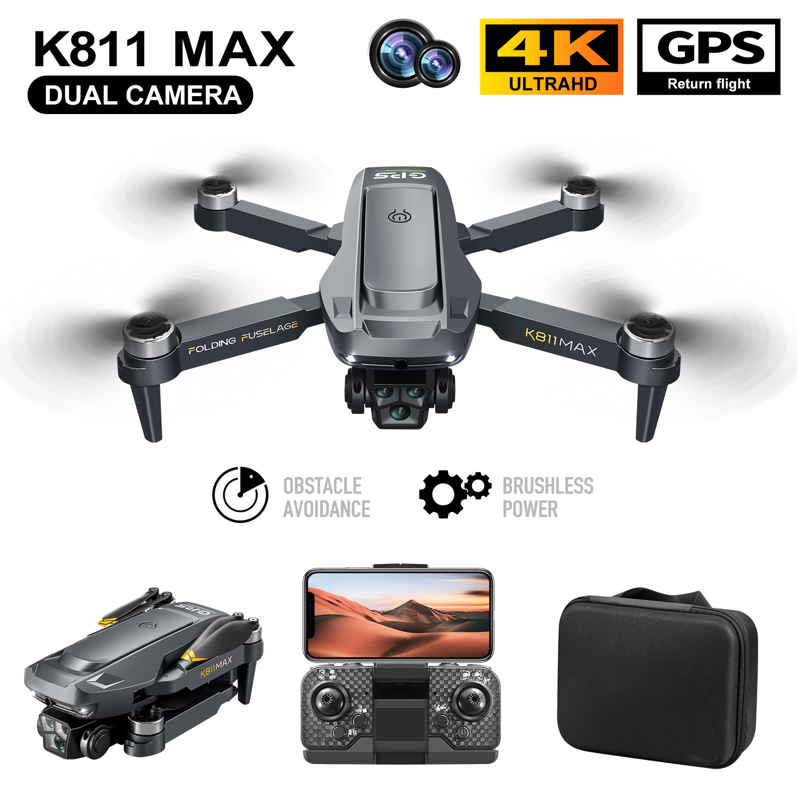 Drone Camera Lens - K811MAX Quadcopter Drone: Brushless, GPS, Auto