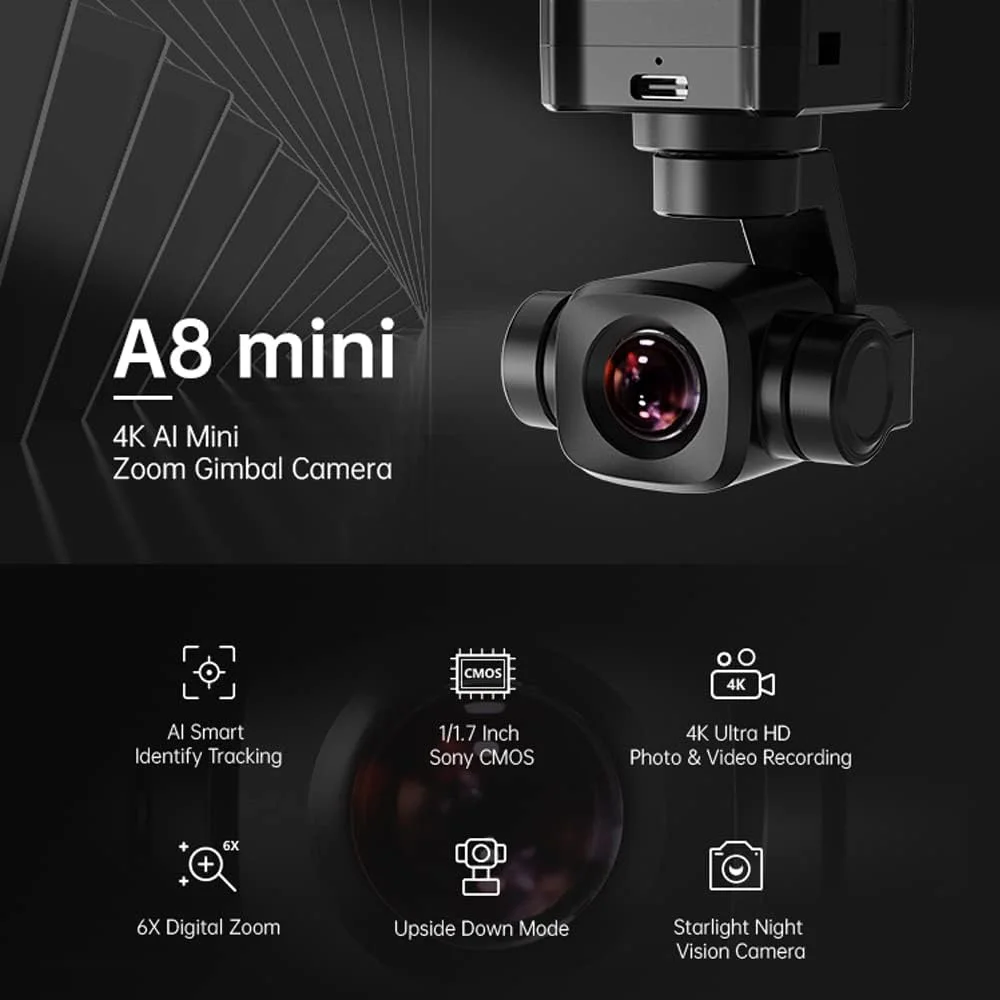 SIYI A8 Mini 4K 8MP Gimbal Cam - Drone Camera Vlog avaliação e preço