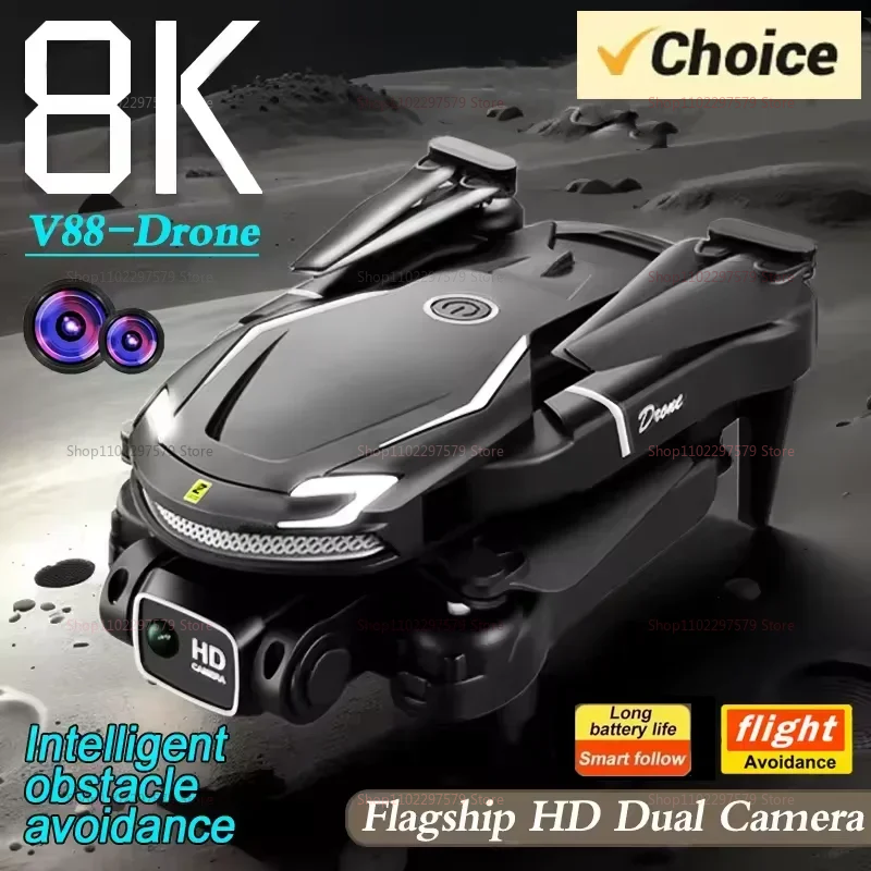 New V88 RC Drone With 8K HD Wi - Drone Camera Wide Angle avaliação e preço