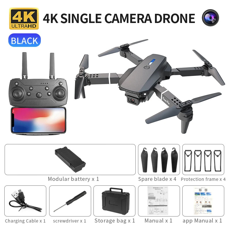 E88 ProIntelligent Folding Dro - Drone Camera Lens avaliação e preço