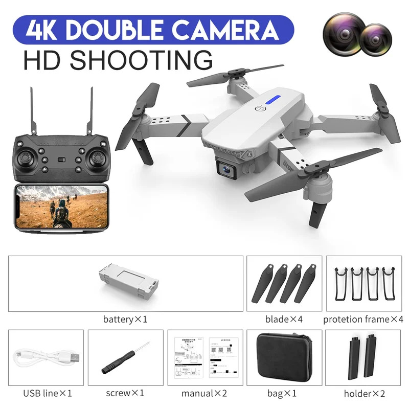 E88 ProIntelligent Folding Dro - Drone Camera Lens avaliação e preço