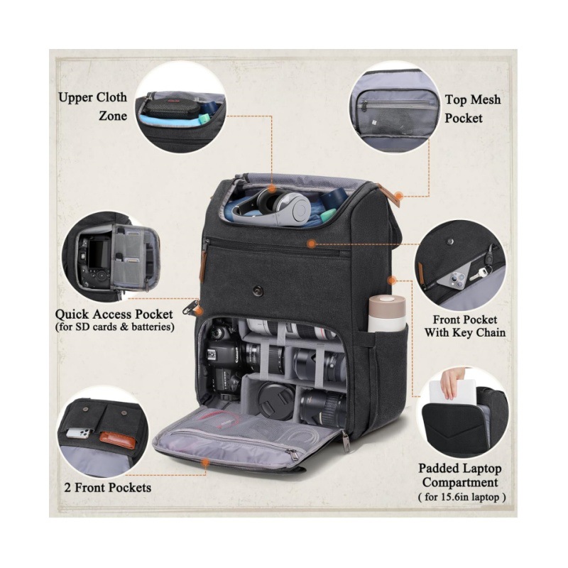 DSLR dual-shoulder camera bag, - Drone Camera Waterproof avaliação e preço