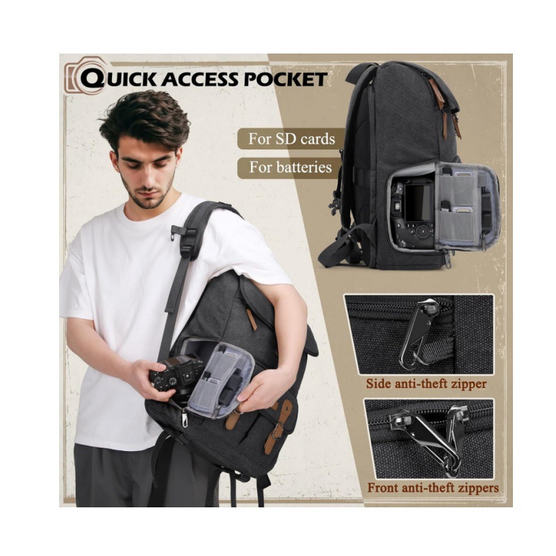 DSLR dual-shoulder camera bag, - Drone Camera Waterproof avaliação e preço